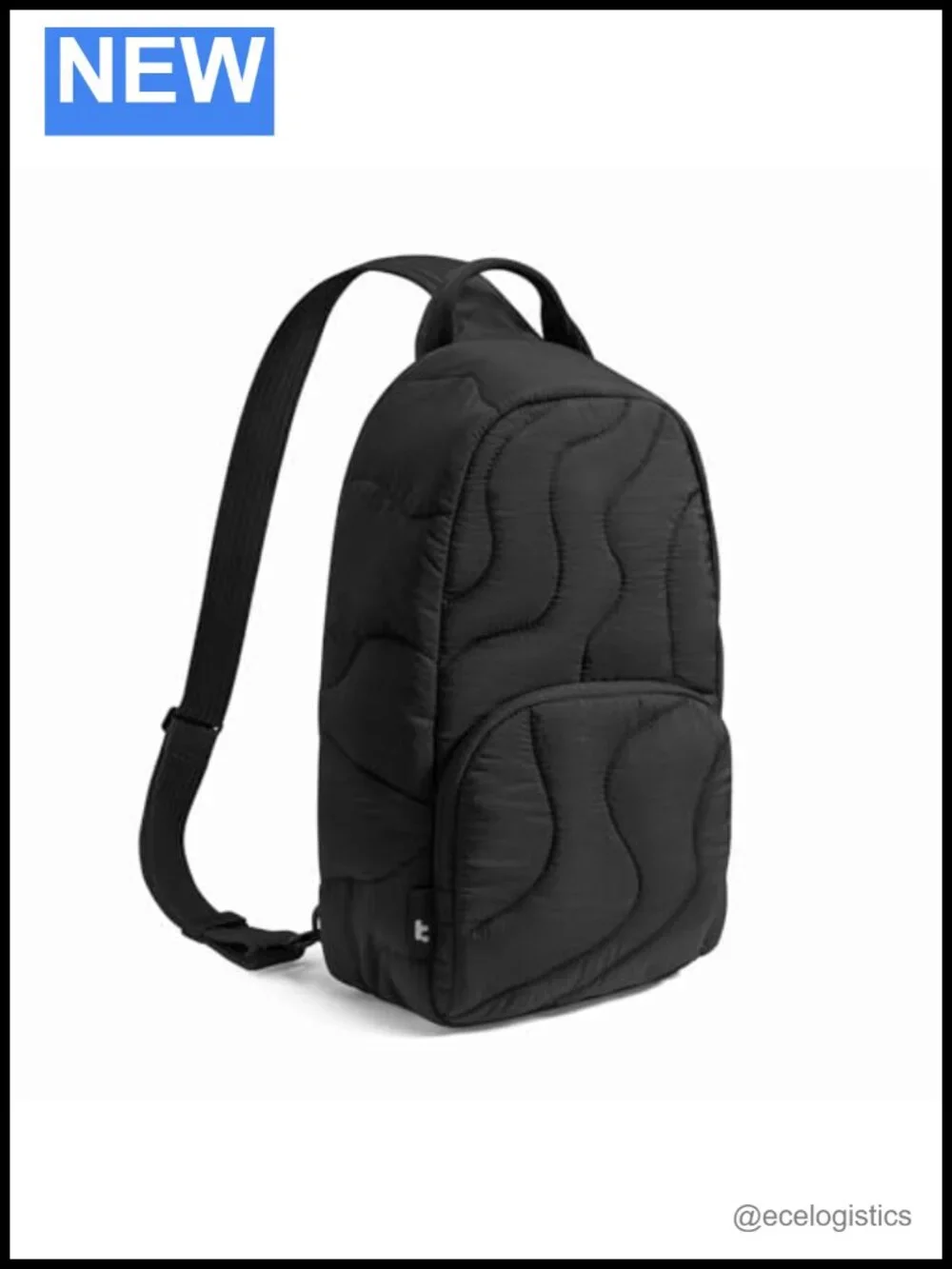 Quilted Puffy Sling Backpack with Padded Compartment for MacBook Air 13, Laptop